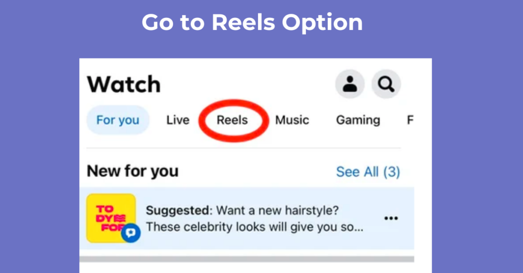 go to reels option