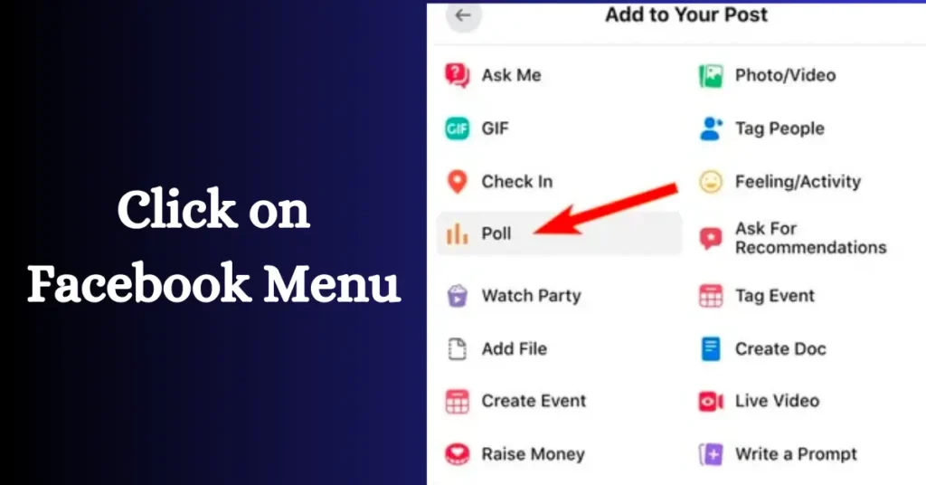 click on facebook group menu