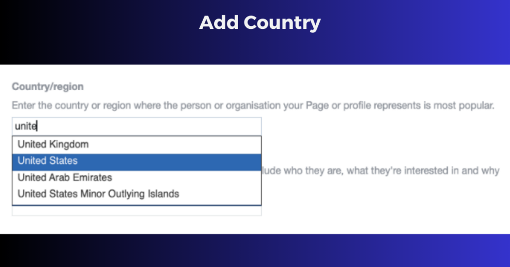 add the country