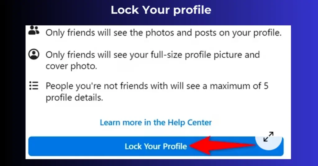 Lock facebook Profile