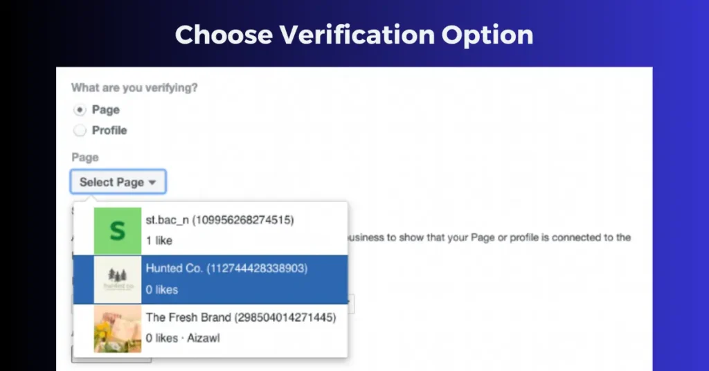 select verification option 