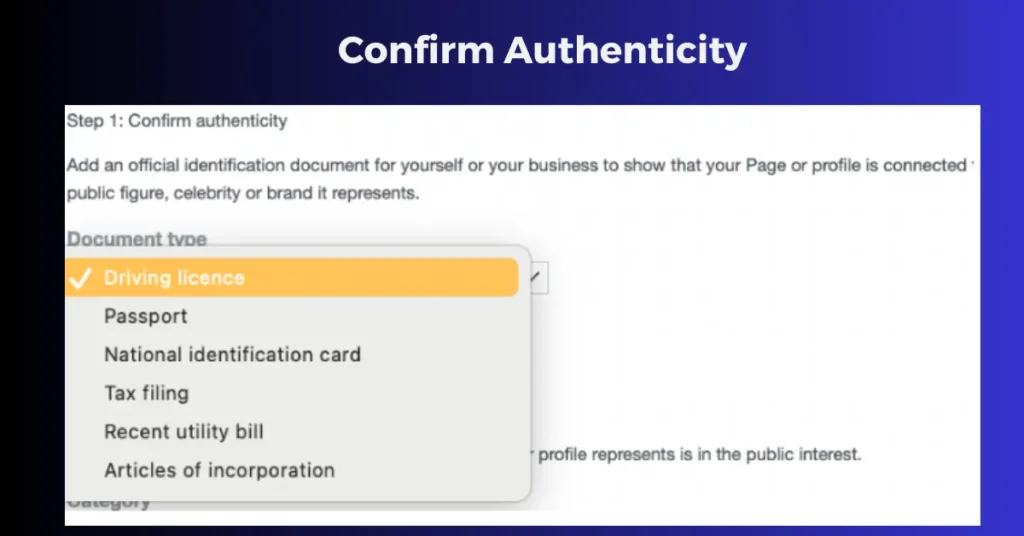 confirm authenticity