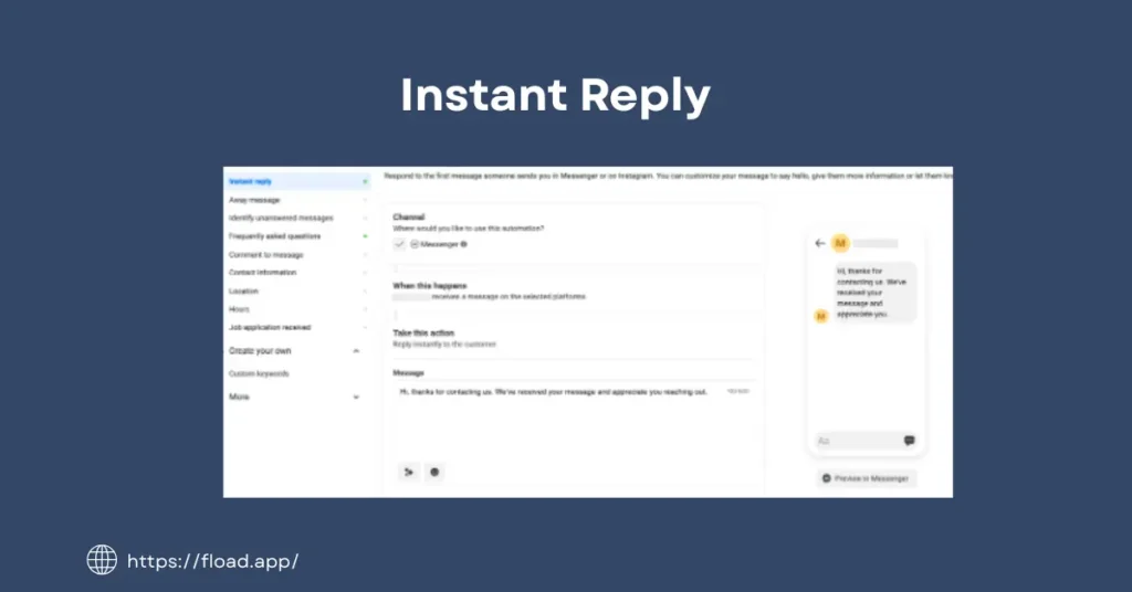 Instant reply
