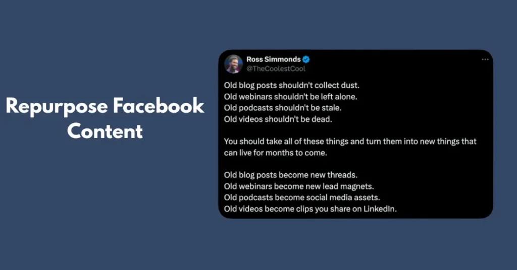 Repurpose Facebook Content